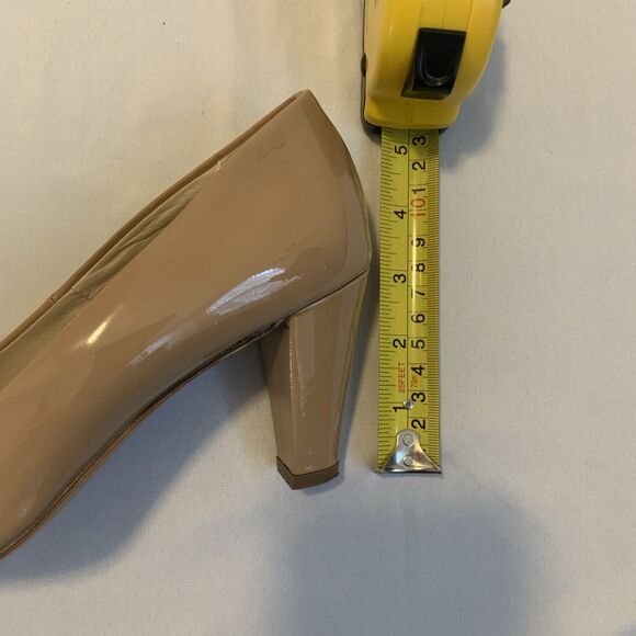 AGL Heels Nude Patent Leather Round Toe Neutral Pumps Career - US 8.5 EU 38.5 - Picture 8 of 8